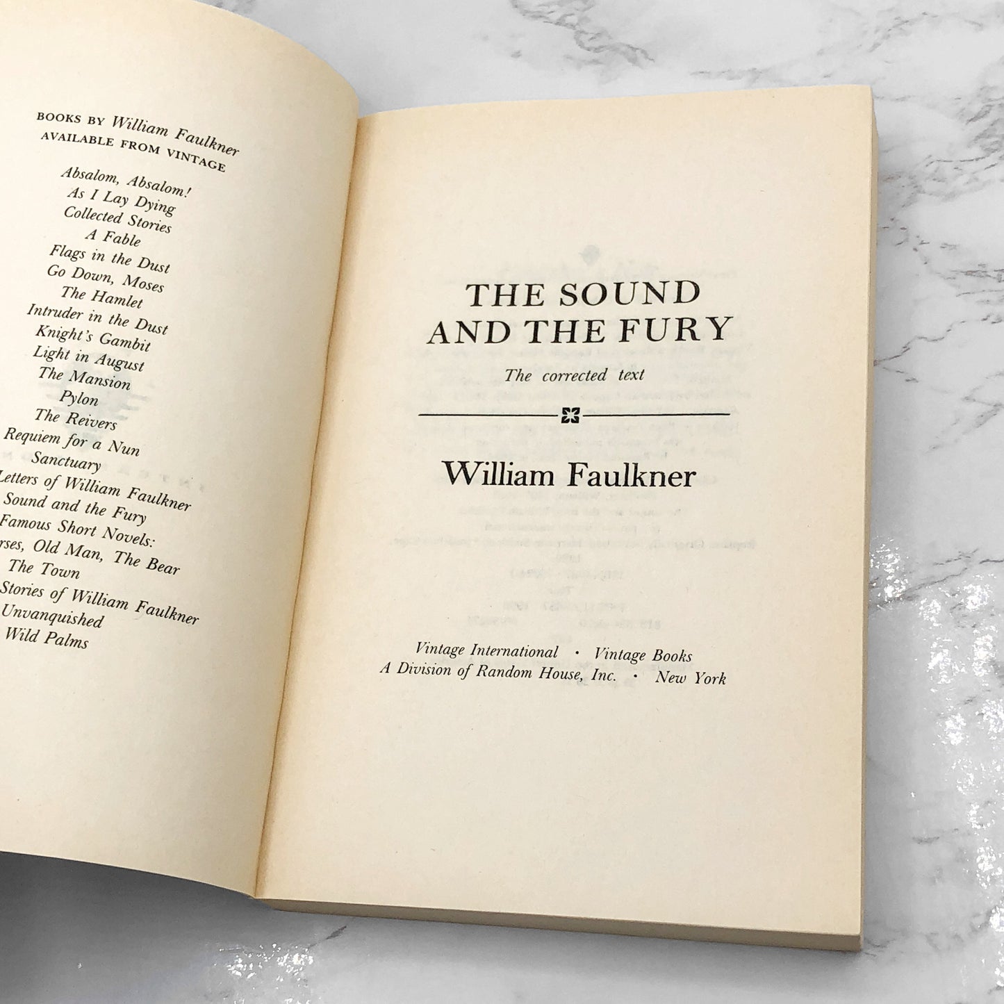 The Sound and The Fury by William Faulkner [TRADE PAPERBACK] 1990 • Vintage International