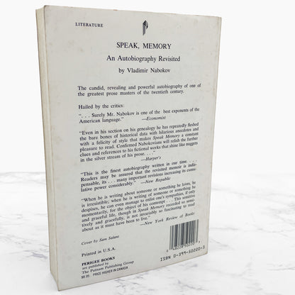 Speak, Memory: An Autobiography Revisited by Vladimir Nabokov [TRADE PAPERBACK] 1979 • Perigee