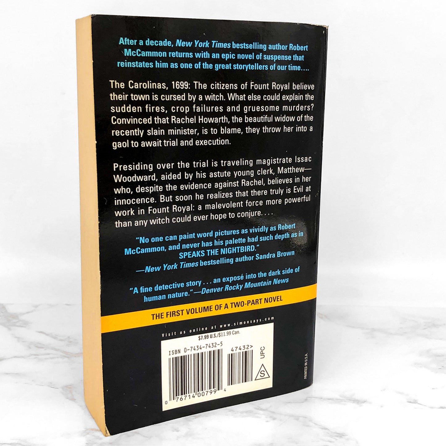 Speaks the Nightbird by Robert R McCammon [FIRST PAPERBACK PRINTING] 2003 • Pocket