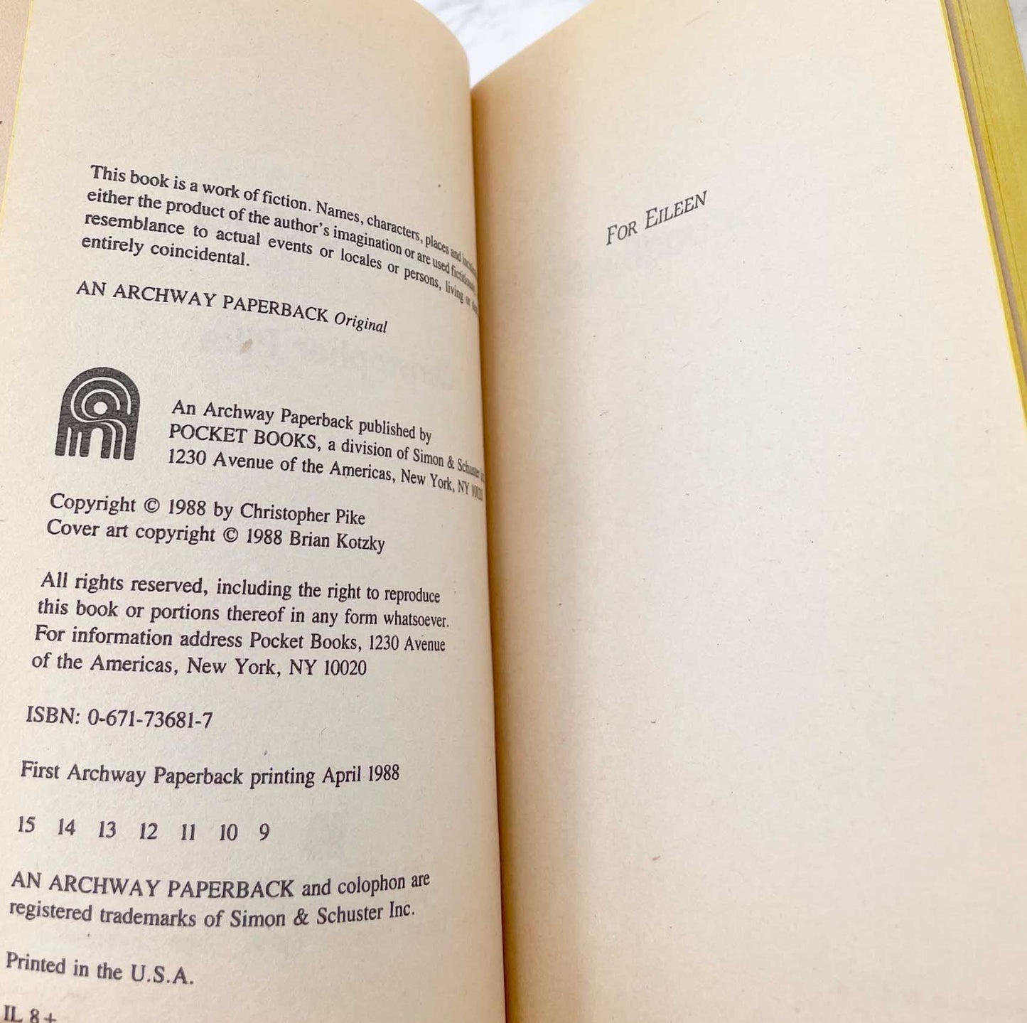 Spellbound by Christopher Pike [FIRST EDITION PAPERBACK] 1988 • Pocket