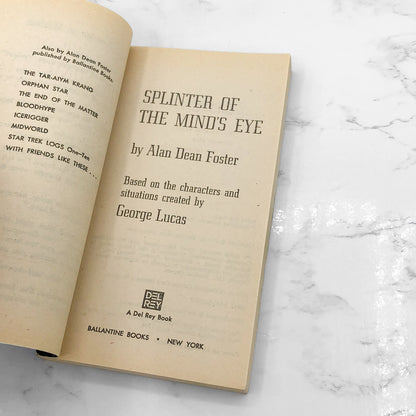 Splinter of the Mind's Eye by Alan Dean Foster [FIRST PAPERBACK PRINTING] 1978 • Del-Rey