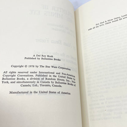 Splinter of the Mind's Eye by Alan Dean Foster [1978 HARDCOVER] • Book Club Edition • Del-Rey