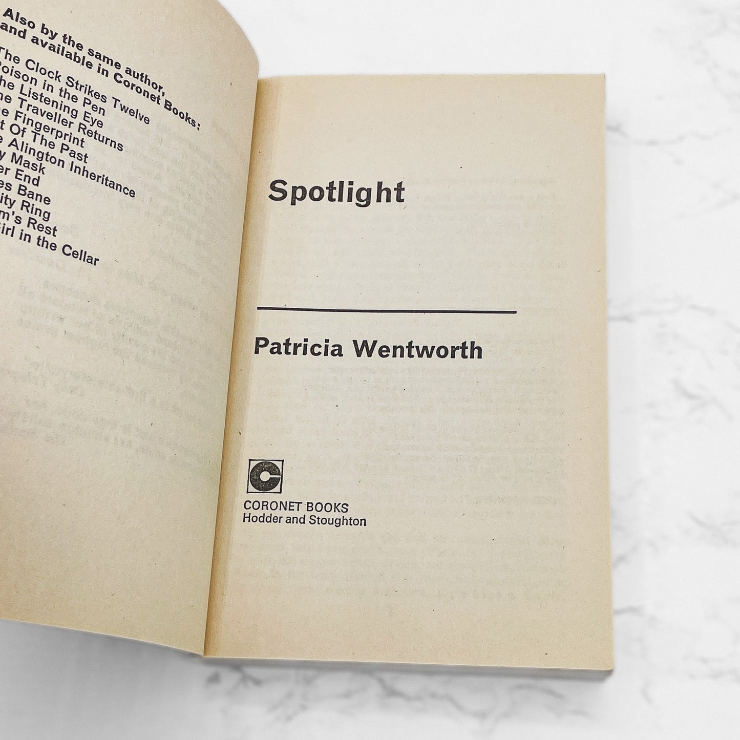 Spotlight by Patricia Wentworth [U.K. PAPERBACK] 1980 • Coronet Books