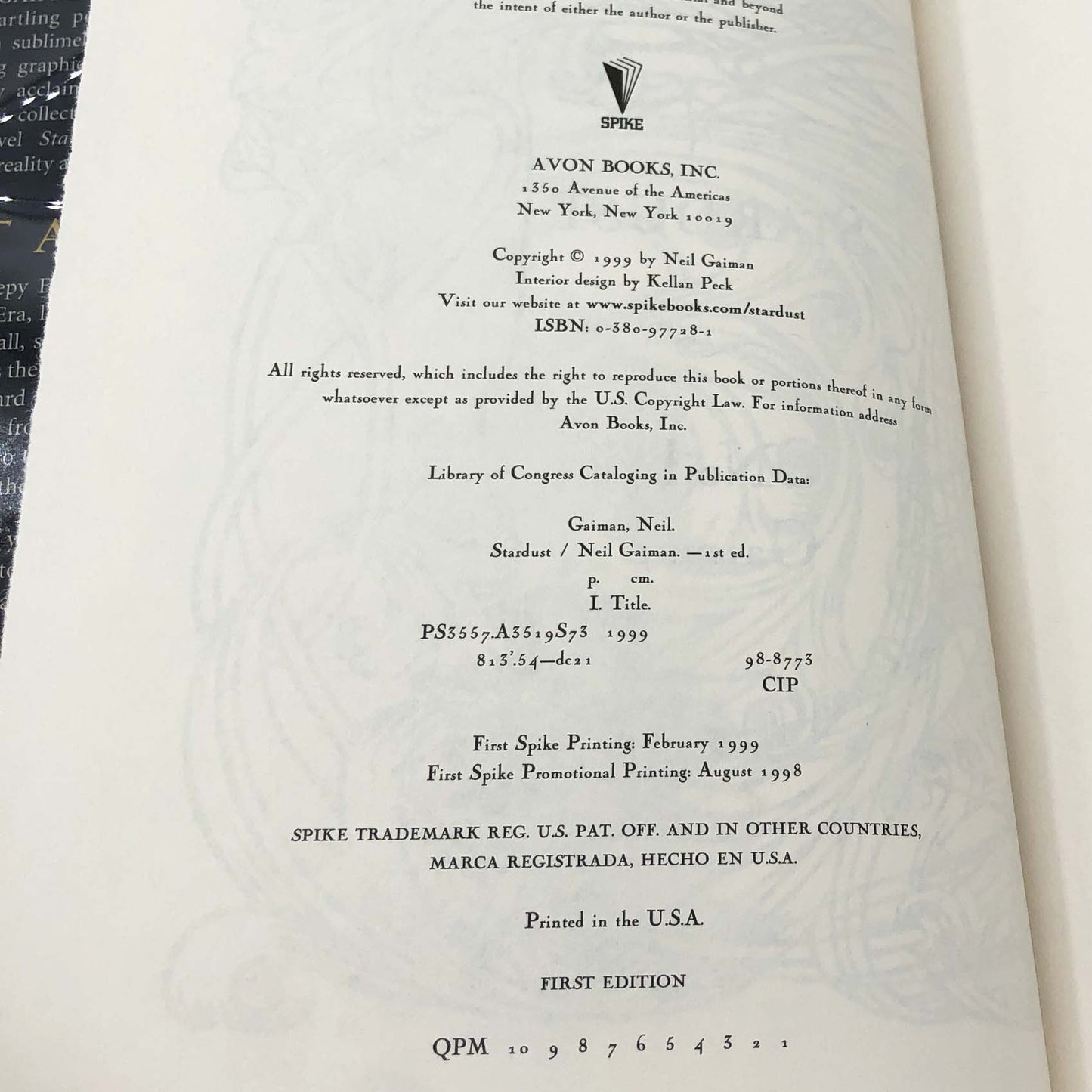 Stardust by Neil Gaiman [FIRST EDITION • FIRST PRINTING] 1999 • Spike