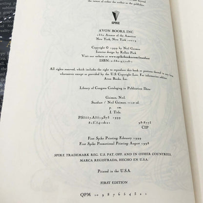 Stardust by Neil Gaiman [FIRST EDITION • FIRST PRINTING] 1999 • Spike