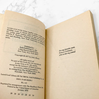 Starring Sally J. Freedman as Herself by Judy Blume [1978 PAPERBACK] • Dell