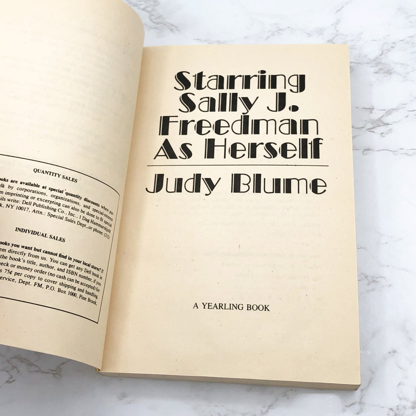 Starring Sally J. Freedman as Herself by Judy Blume [TRADE PAPERBACK] 1986 • Dell-Yearling