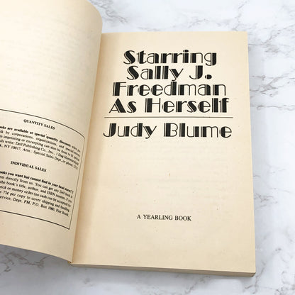 Starring Sally J. Freedman as Herself by Judy Blume [TRADE PAPERBACK] 1986 • Dell-Yearling