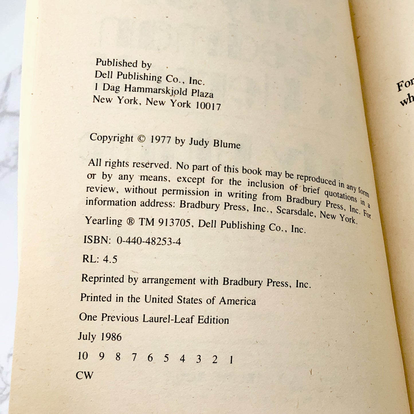 Starring Sally J. Freedman as Herself by Judy Blume [TRADE PAPERBACK] 1986 • Dell-Yearling