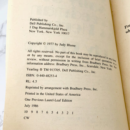 Starring Sally J. Freedman as Herself by Judy Blume [TRADE PAPERBACK] 1986 • Dell-Yearling