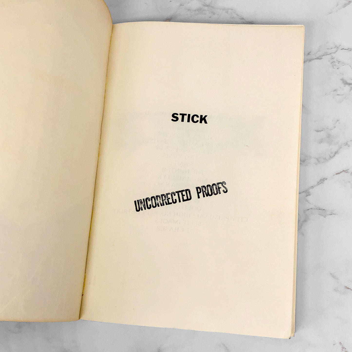Stick by Elmore Leonard [ADVANCE READER'S COPY] 1983 • Uncorrected Proof • Arbor House
