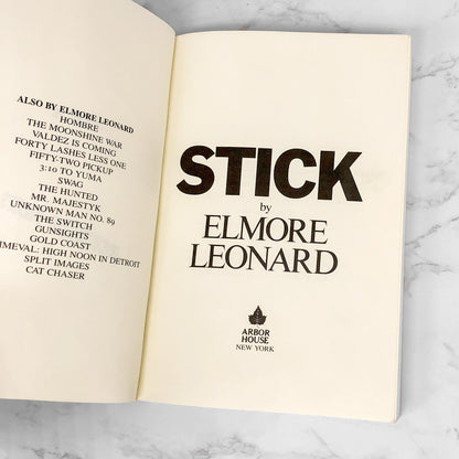 Stick by Elmore Leonard [ADVANCE READER'S COPY] 1983 • Uncorrected Proof • Arbor House