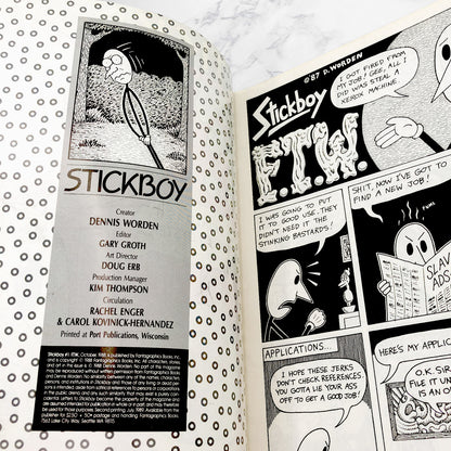 STICKBOY Issues #1-4 by Dennis Worden [FIRST EDITION SET] 1988-1990 • Fantagraphics Books