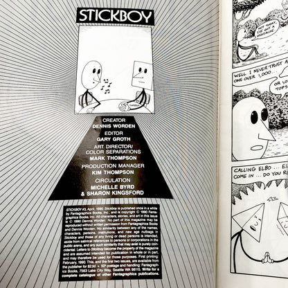 STICKBOY Issues #1-4 by Dennis Worden [FIRST EDITION SET] 1988-1990 • Fantagraphics Books