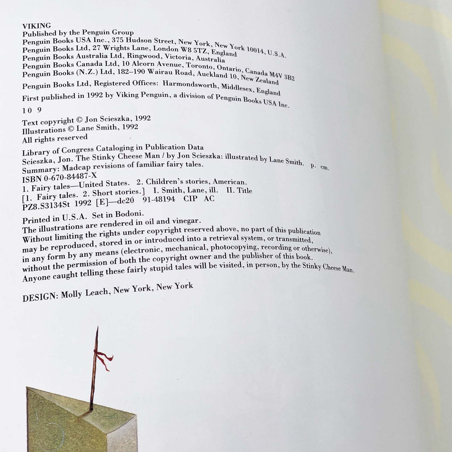 The Stinky Cheese Man & Other Fairly Stupid Tales by Jon Scieszka [FIRST EDITION] 1992 • Viking