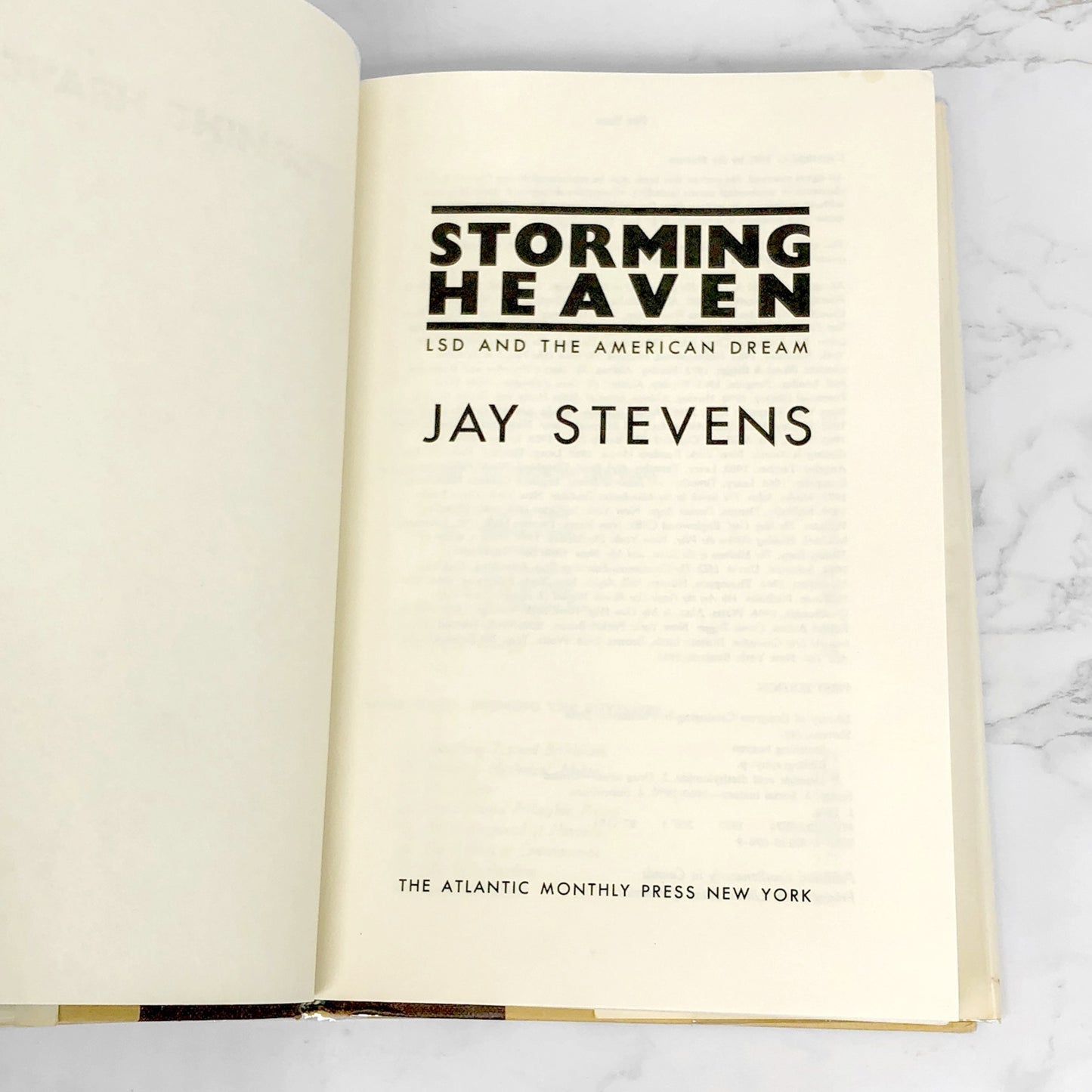 Storming Heaven: LSD and the American Dream by Jay Stevens [FIRST EDITION • FIRST PRINTING] 1987