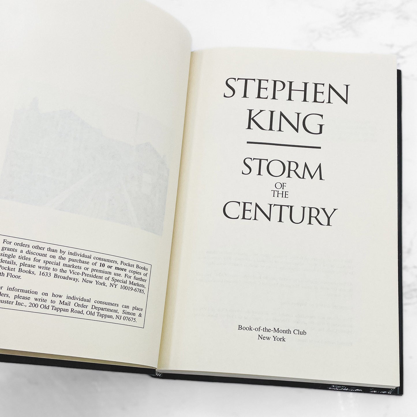 Storm of the Century by Stephen King [FIRST HARDCOVER EDITION] 1999 • BOMC