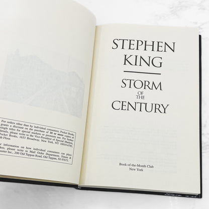 Storm of the Century by Stephen King [FIRST HARDCOVER EDITION] 1999 • BOMC