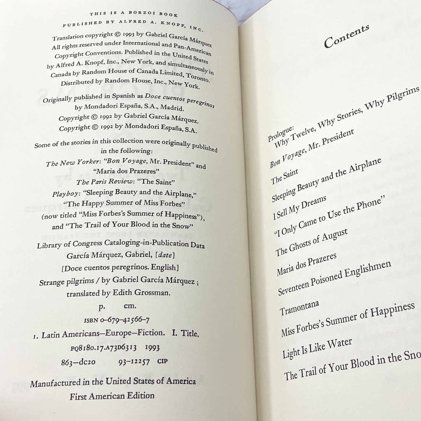 Strange Pilgrims: Stories by Gabriel García Márquez [U.S. FIRST EDITION • FIRST PRINTING] 1993