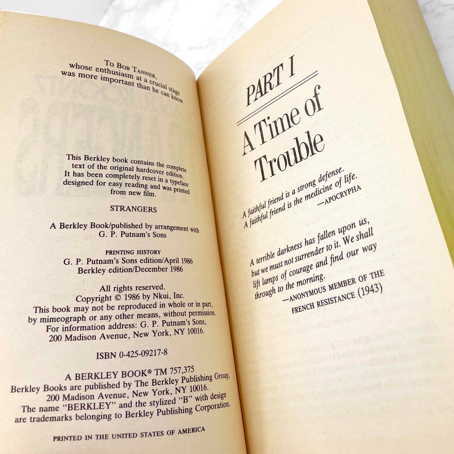 Strangers by Dean Koontz [FIRST PAPERBACK PRINTING] 1986 • Berkley