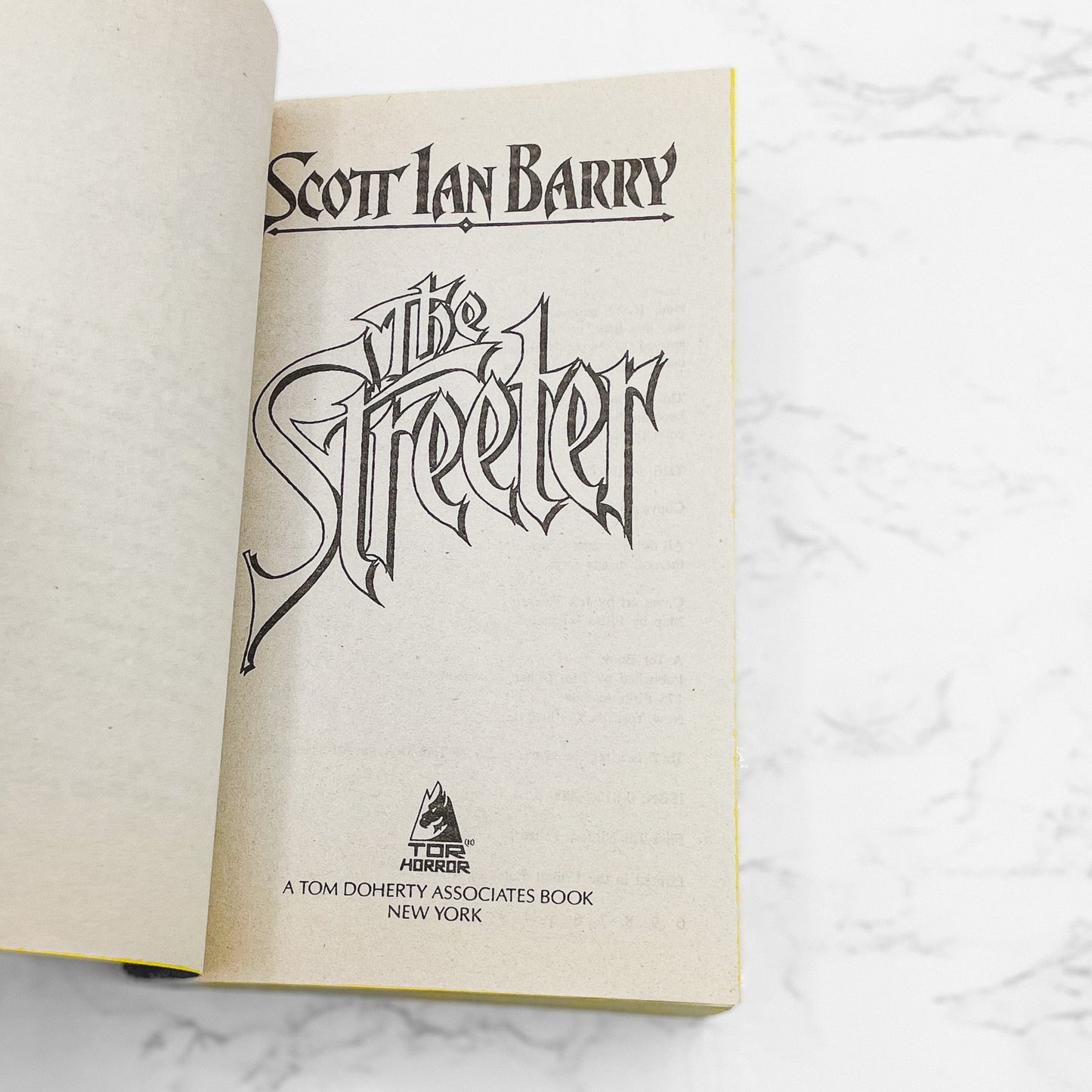The Streeter by Scott Ian Barry [FIRST EDITION • FIRST PRINTING] 1994 • TOR Horror