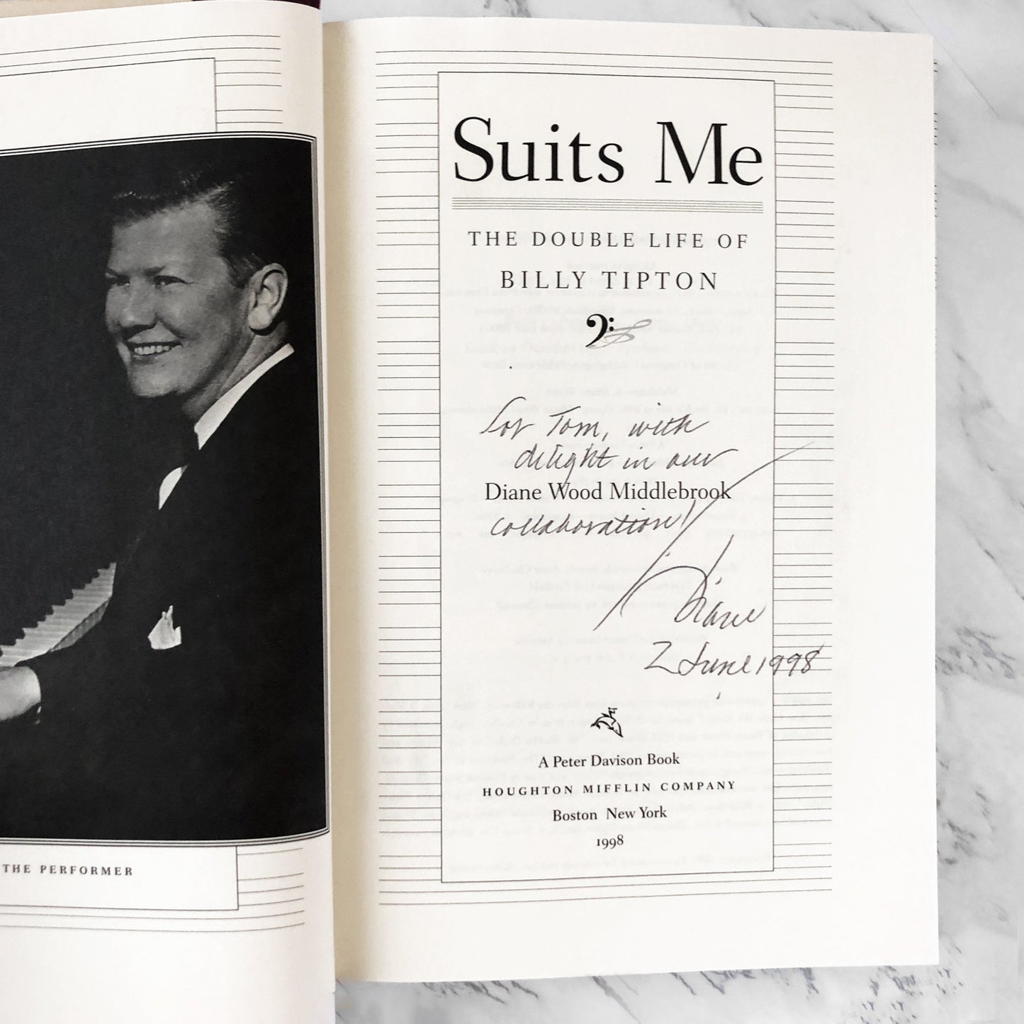 Suits Me: The Double Life of Billy Tipton by Diane Wood Middlebrook SIGNED! [ FIRST EDITION / FIRST PRINTING]