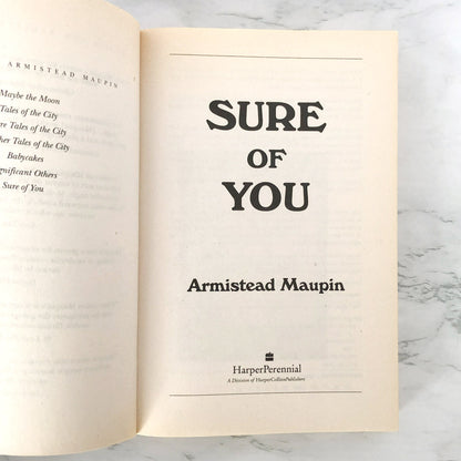Sure of You by Armistead Maupin SIGNED! [TRADE PAPERBACK] 1994 • HarperPerennial