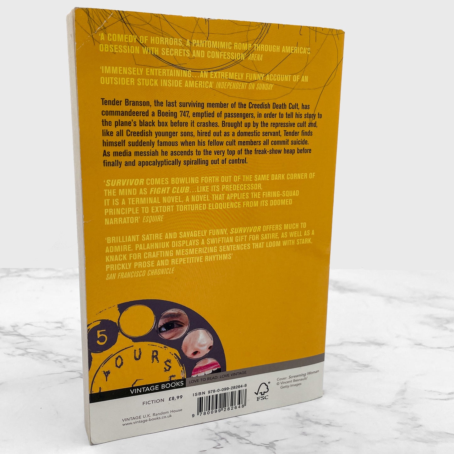 Survivor by Chuck Palahniuk [U.K. TRADE PAPERBACK] 2003 • Vintage Books