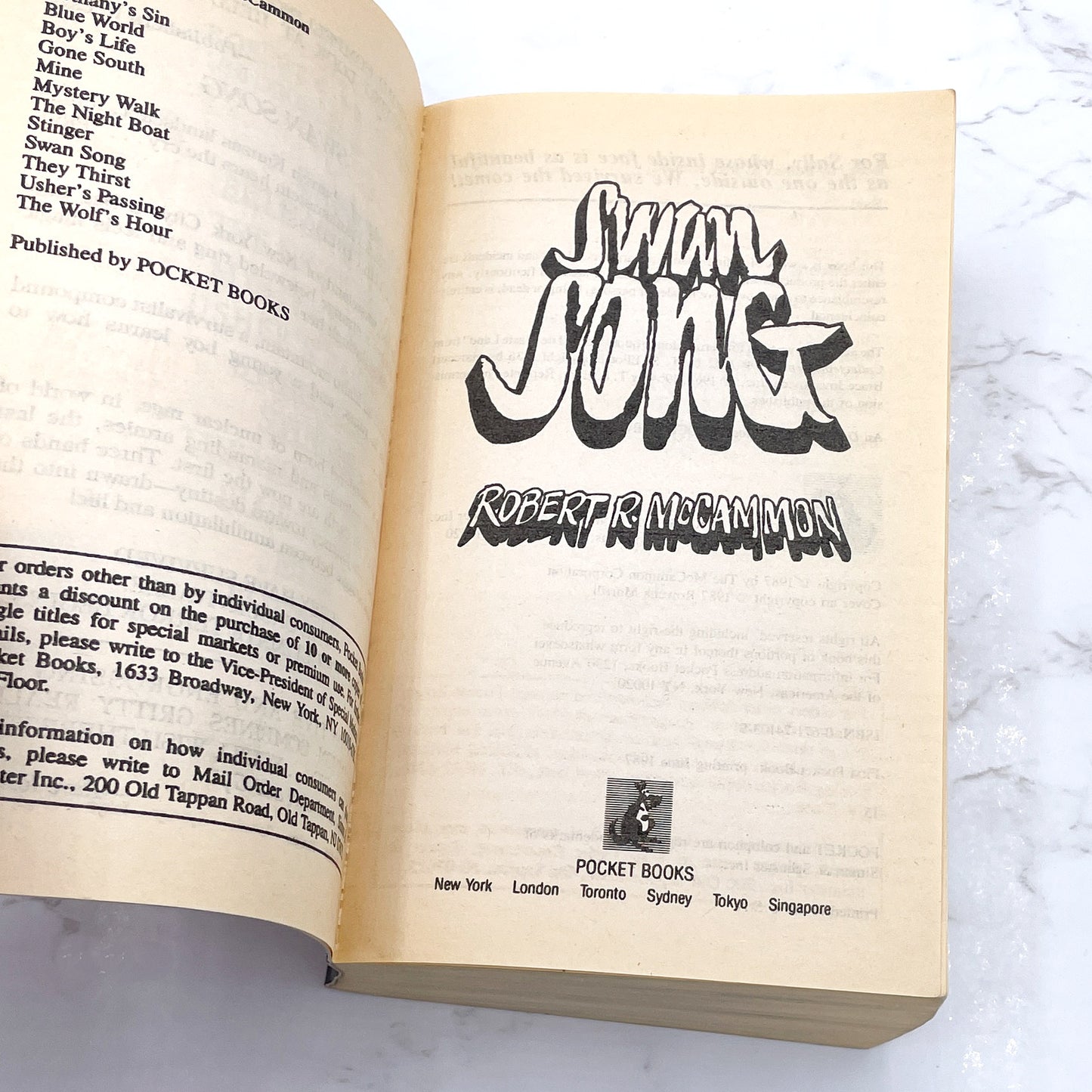 Swan Song by Robert R. McCammon [FIRST EDITION • SECOND STATE] 1987 • 15th Printing • Pocket