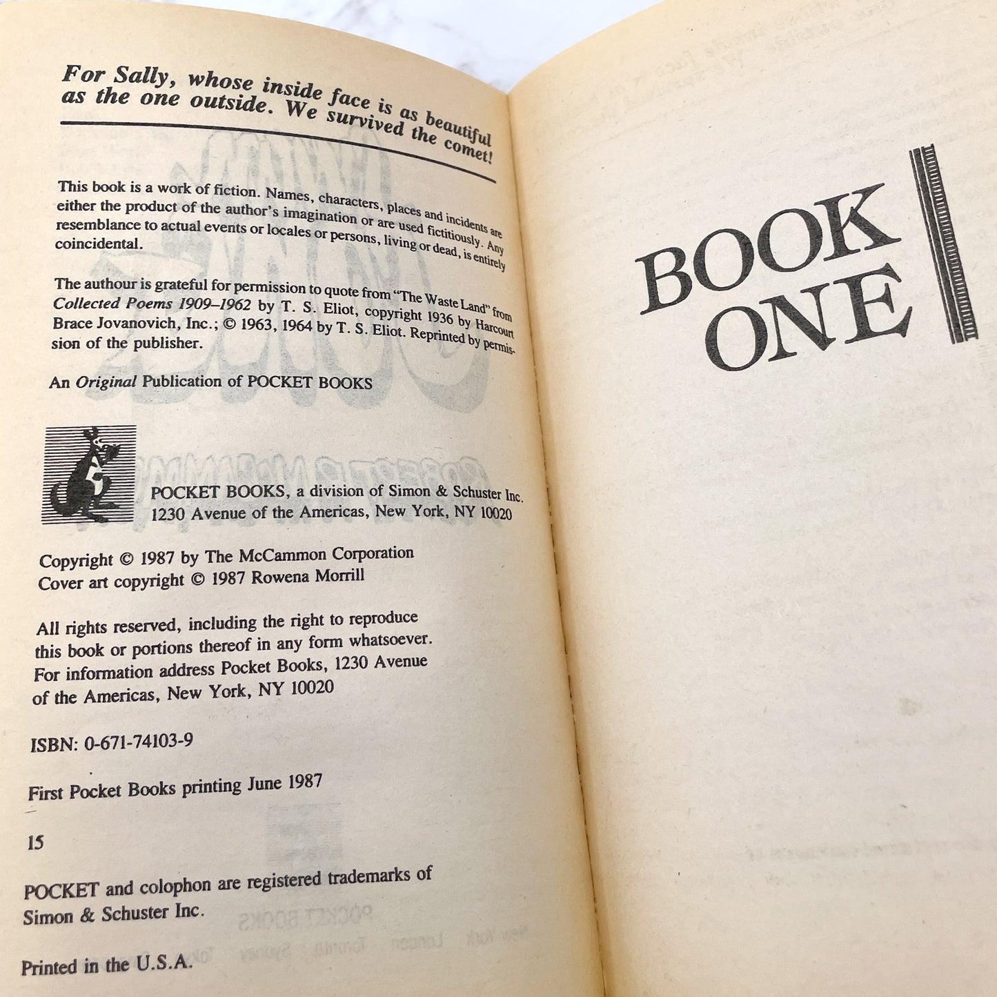 Swan Song by Robert R. McCammon [FIRST EDITION • SECOND STATE] 1987 • 15th Printing • Pocket
