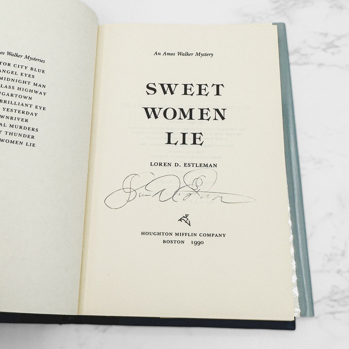Sweet Women Lie by Loren D. Estleman SIGNED! [FIRST EDITION • FIRST PRINTING] 1990 • Houghton Mifflin