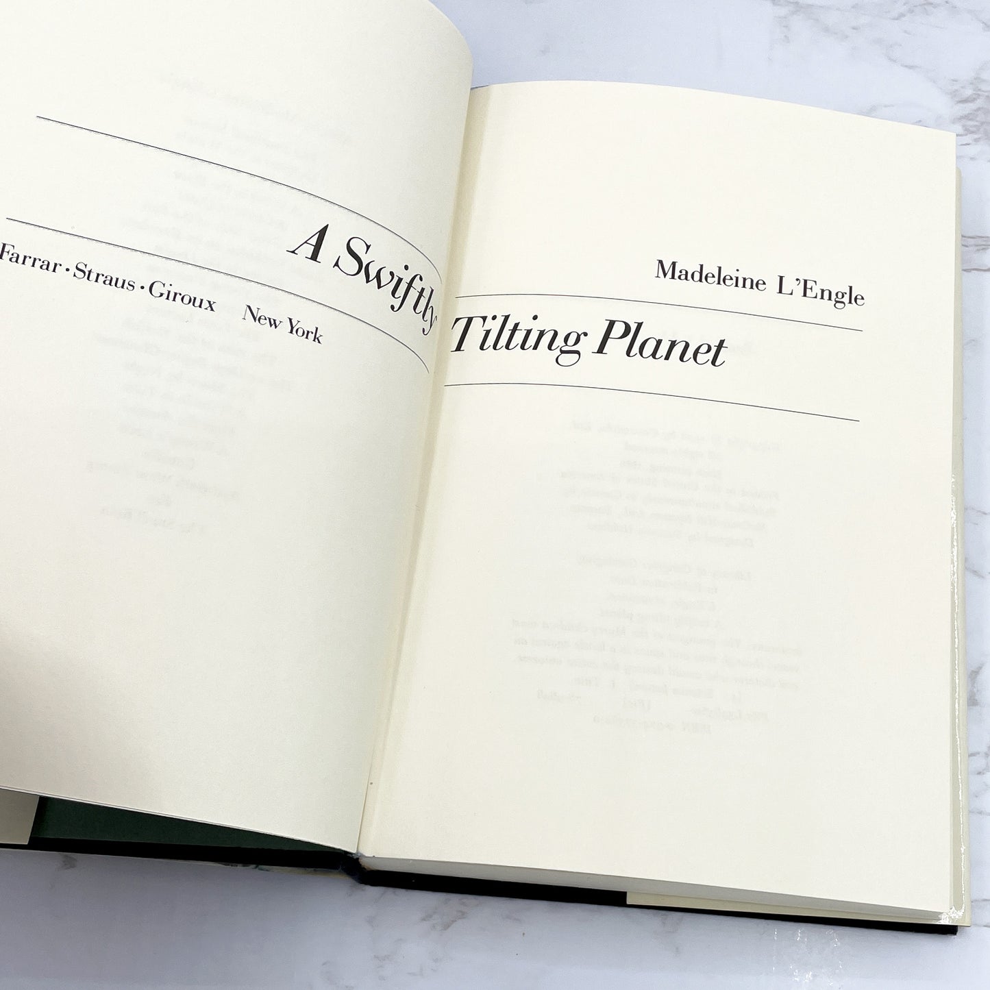 A Swiftly Tilting Planet by Madeleine L'Engle [FIRST EDITION] 1980 • 6th Print • FSG *See Condition!