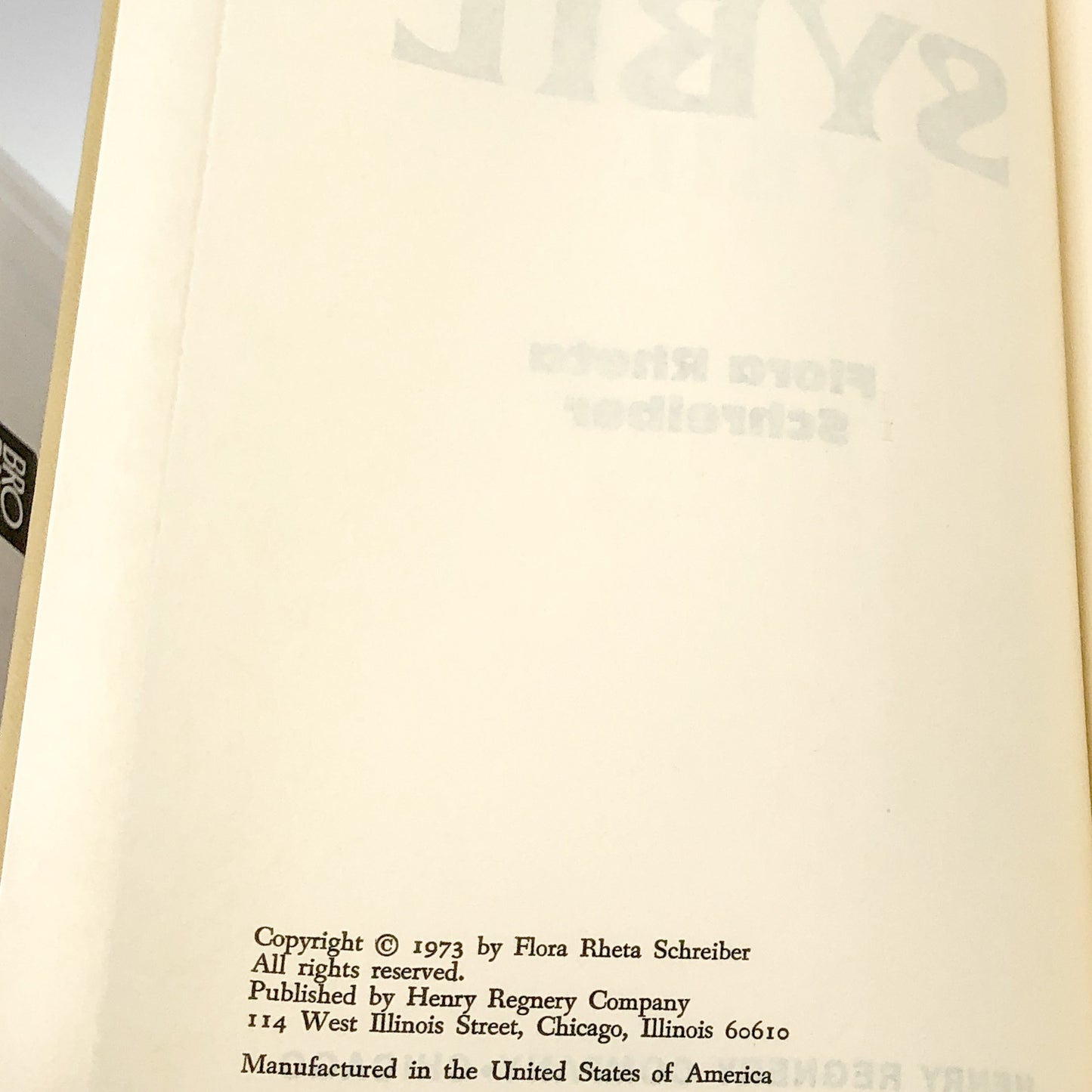 Sybil by Flora Rheta Schreiber [1973 HARDCOVER] BCE • Henry Regnery