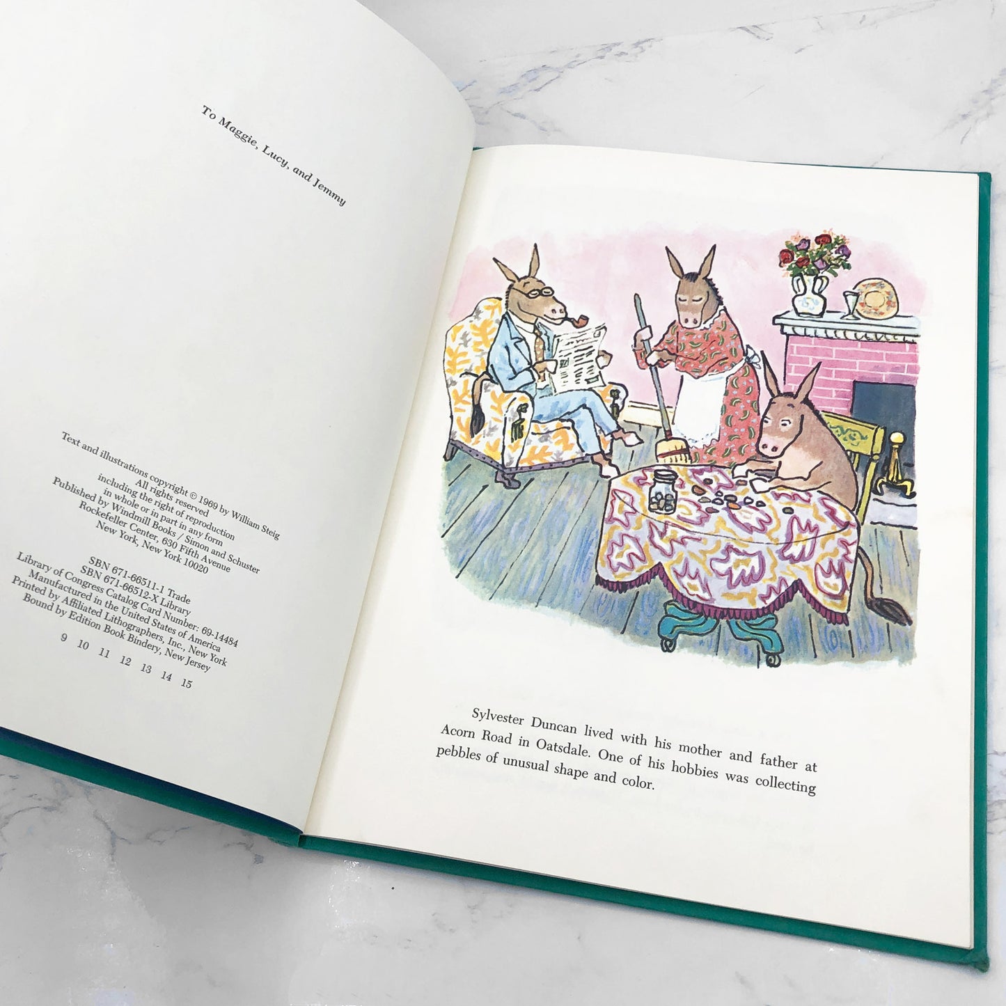 Sylvester and the Magic Pebble by William Steig [FIRST EDITION] 1969 • 9th Printing • Windmill Books