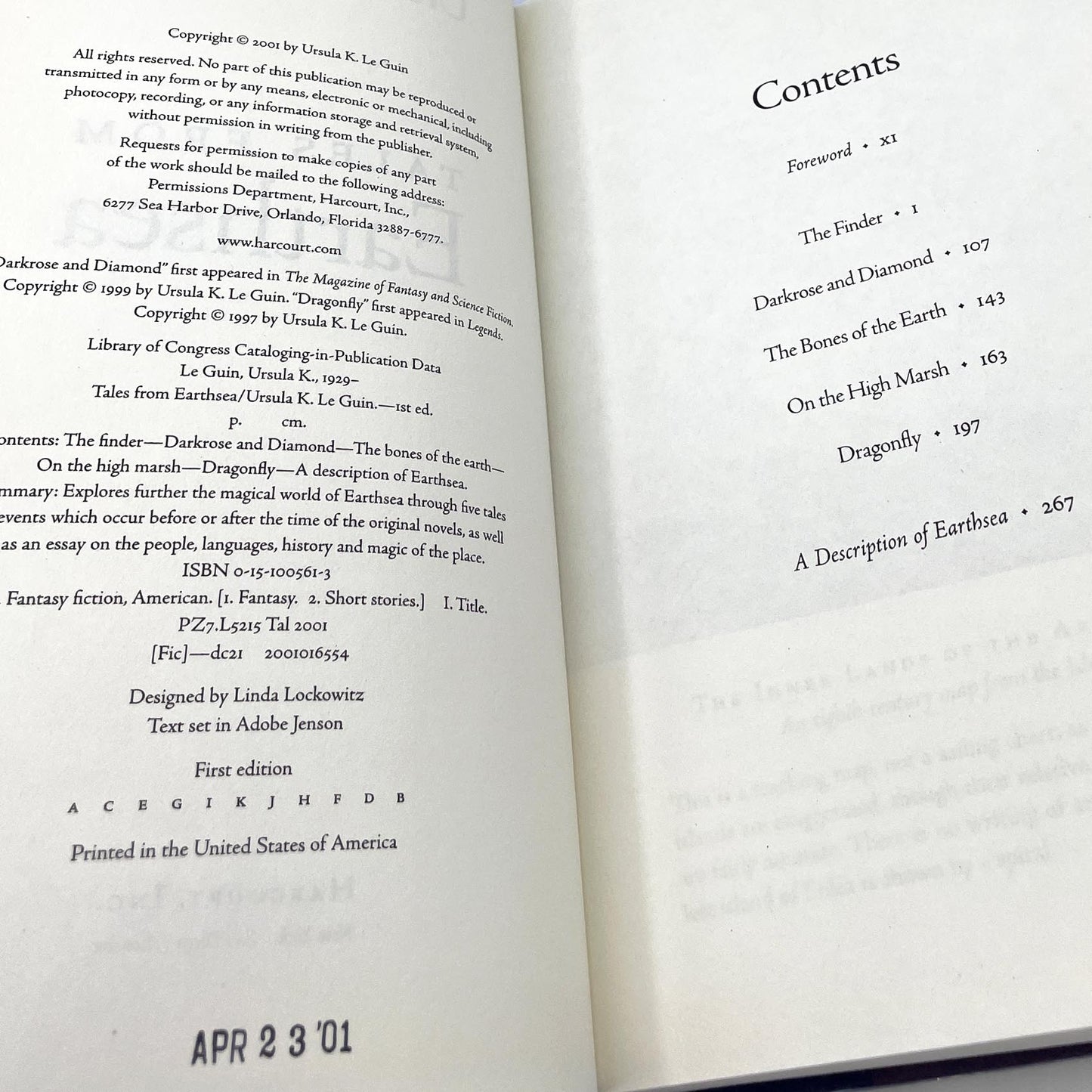 Tales From Earthsea by Ursula K. Le Guin [FIRST EDITION • FIRST PRINTING] 2001 • Harcourt • The Earthsea Cycle #5