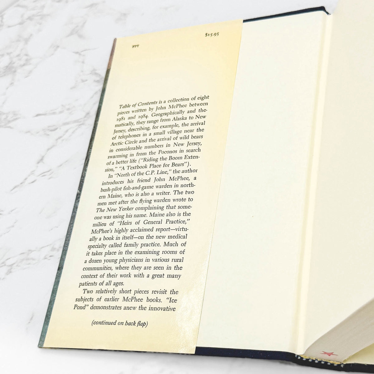 Table of Contents by John McPhee [FIRST EDITION • FIRST PRINTING] 1985 • Farrar Straus Giroux