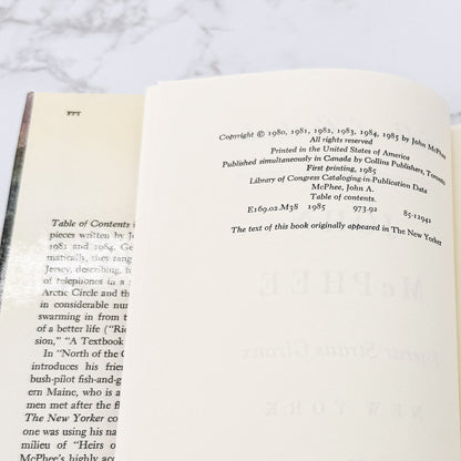 Table of Contents by John McPhee [FIRST EDITION • FIRST PRINTING] 1985 • Farrar Straus Giroux