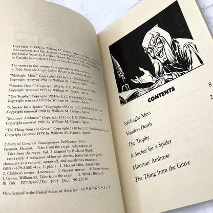 Tales from the Crypt: Vol. 3 adapted by Richard Wenk [FIRST EDITION • FIRST PRINTING] 1991 • Random House