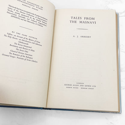 Tales from the Masnavi by A.J. Arberry & Jalal al-Din Rumi [U.K. FIRST EDITION • FIRST PRINTING] 1961 • George Allen Unwin