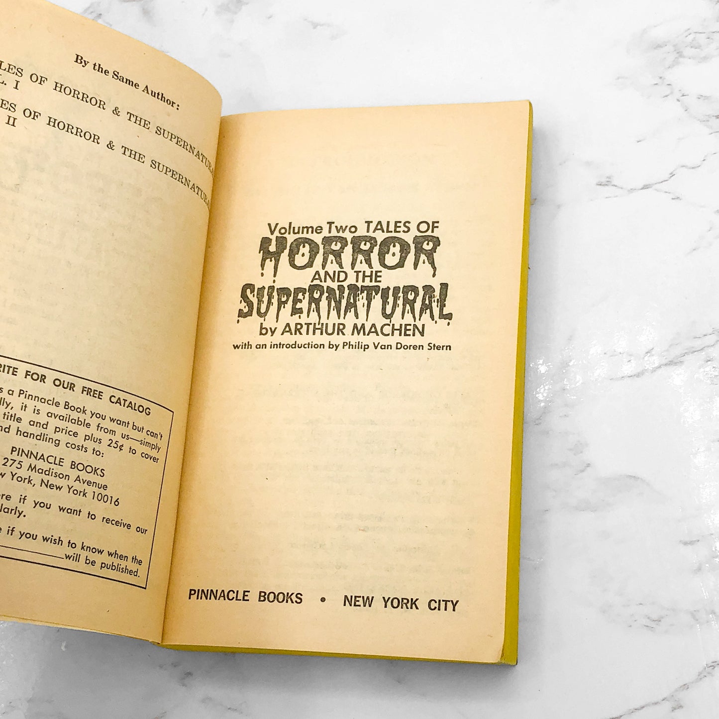 Tales of Horror & the Supernatural VOLUME 2 by Arthur Machen [1976 PAPERBACK] • Pinnacle