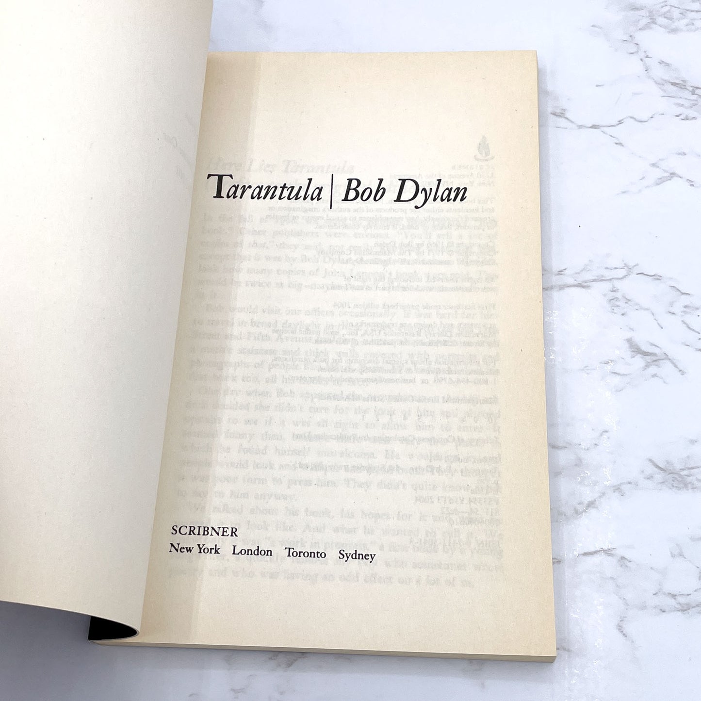 Tarantula by Bob Dylan [TRADE PAPERBACK RE-ISSUE] 2004 • Scribner