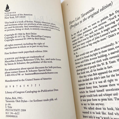 Tarantula by Bob Dylan [TRADE PAPERBACK RE-ISSUE] 2004 • Scribner