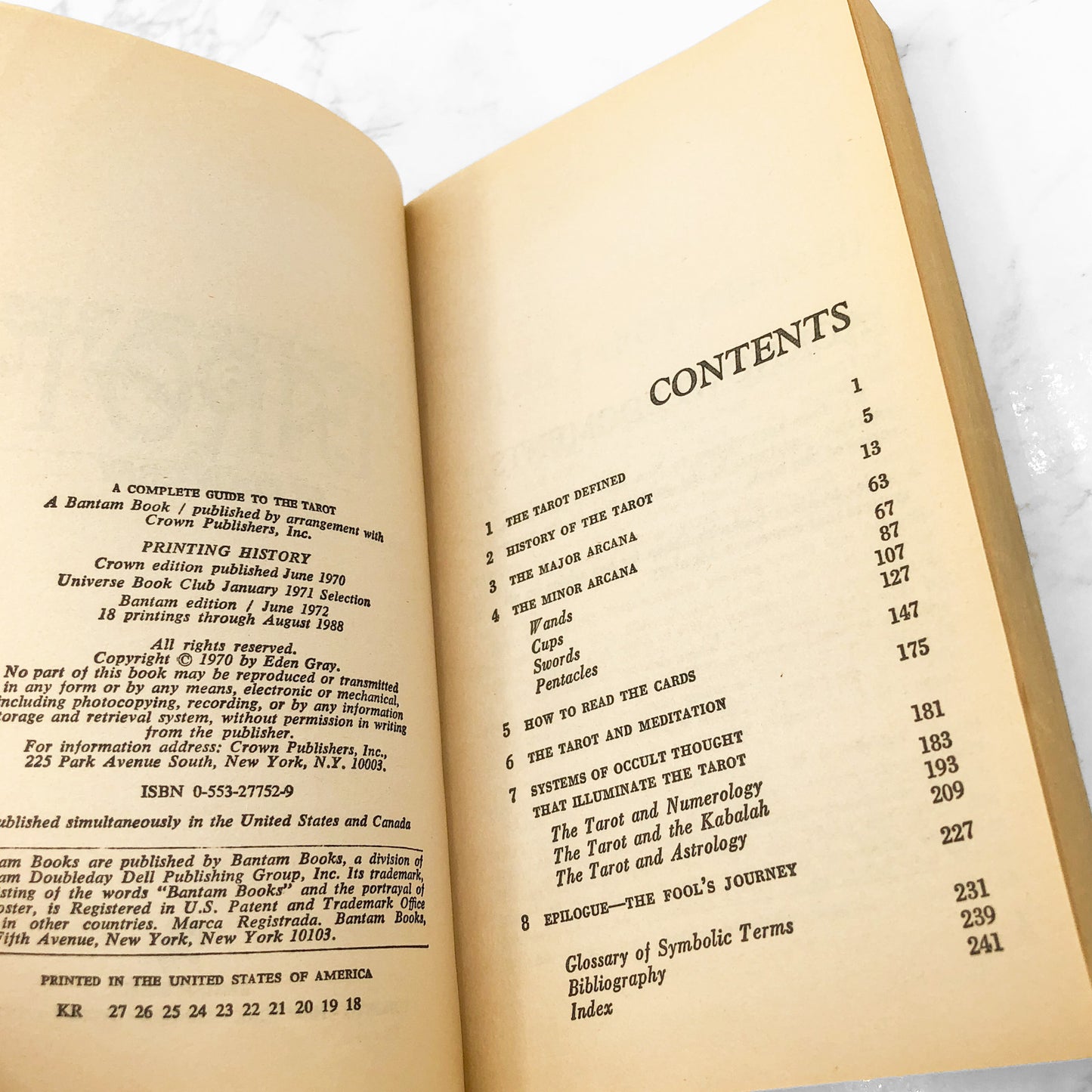 A Complete Guide to the Tarot by Eden Gray [1988 PAPERBACK] • Bantam