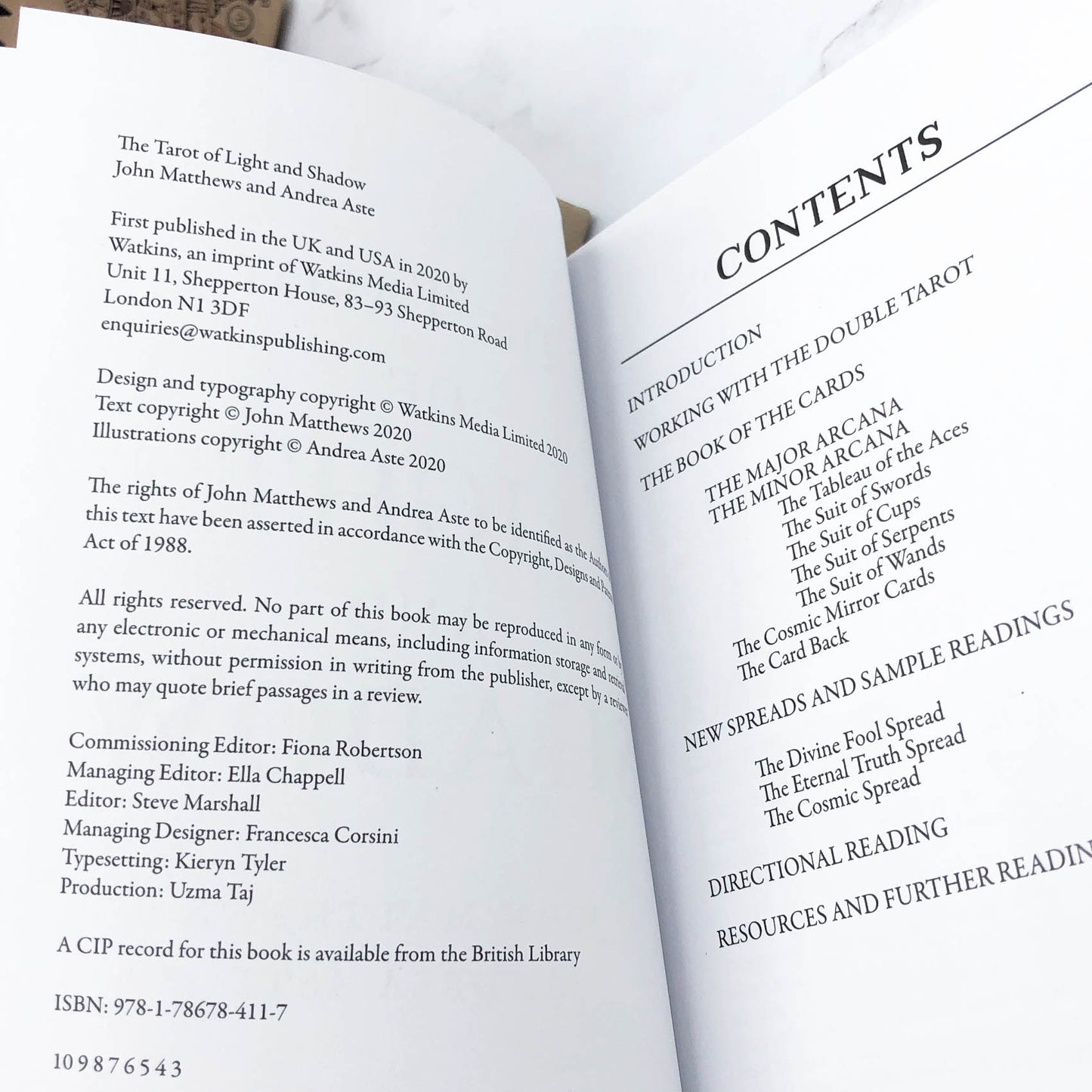 The Tarot of Light & Shadow by John Matthews & Andrea Aste [BOOK + TAROT CARD BOX SET] • 2020