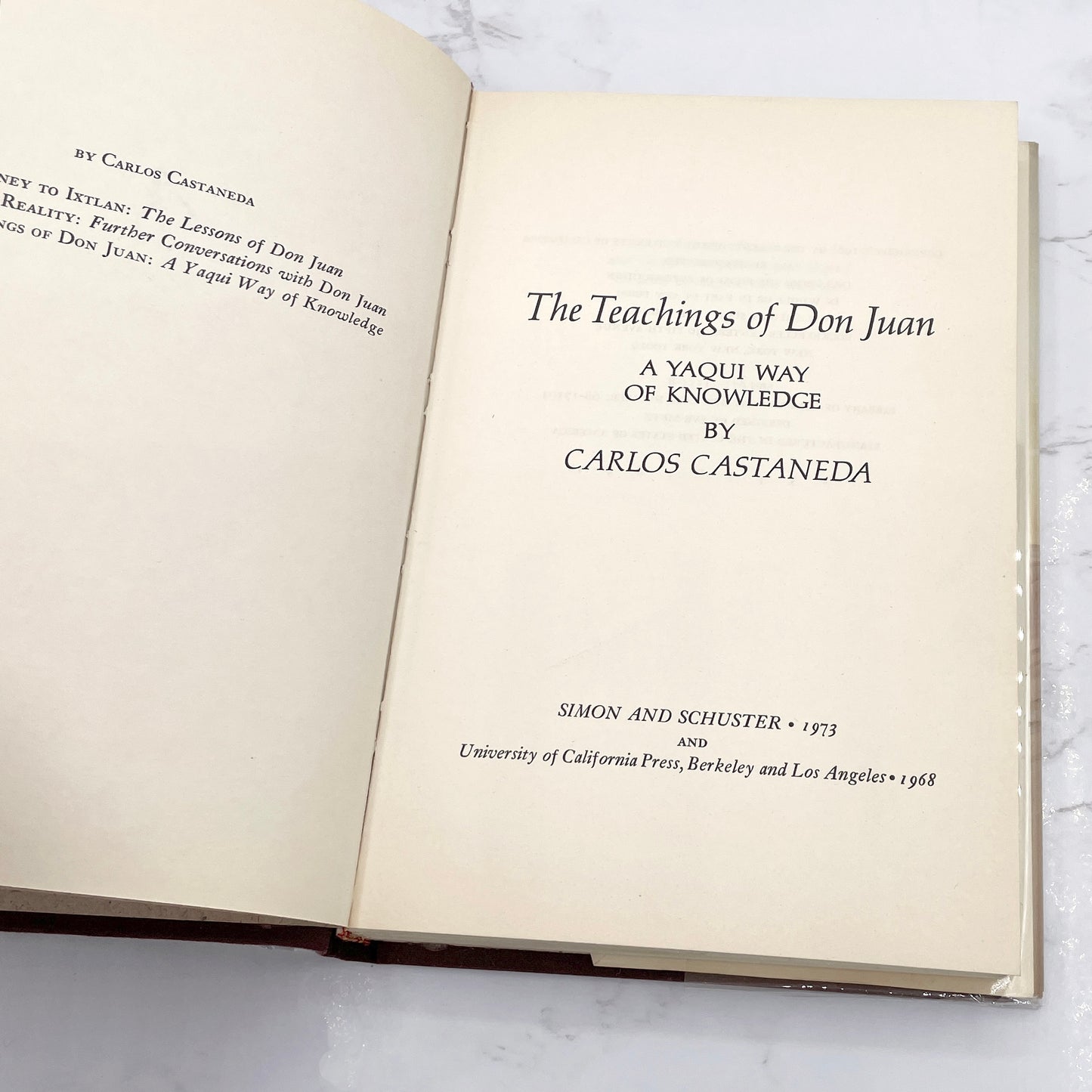 The Teachings of Don Juan: A Yaqui Way of Knowledge by Carlos Castaneda [FIRST EDITION • SECOND STATE] 1973 • 2nd Printing • Simon & Schuster