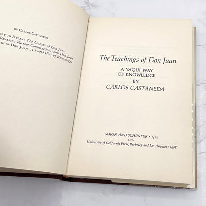 The Teachings of Don Juan: A Yaqui Way of Knowledge by Carlos Castaneda [FIRST EDITION • SECOND STATE] 1973 • 2nd Printing • Simon & Schuster