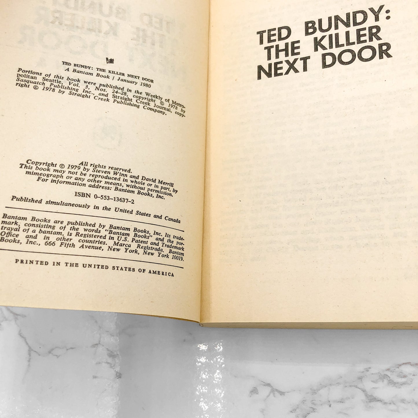 Ted Bundy: The Killer Next Door by Steven Winn & David Merrill [FIRST EDITION PAPERBACK] 1980 • Bantam True Crime