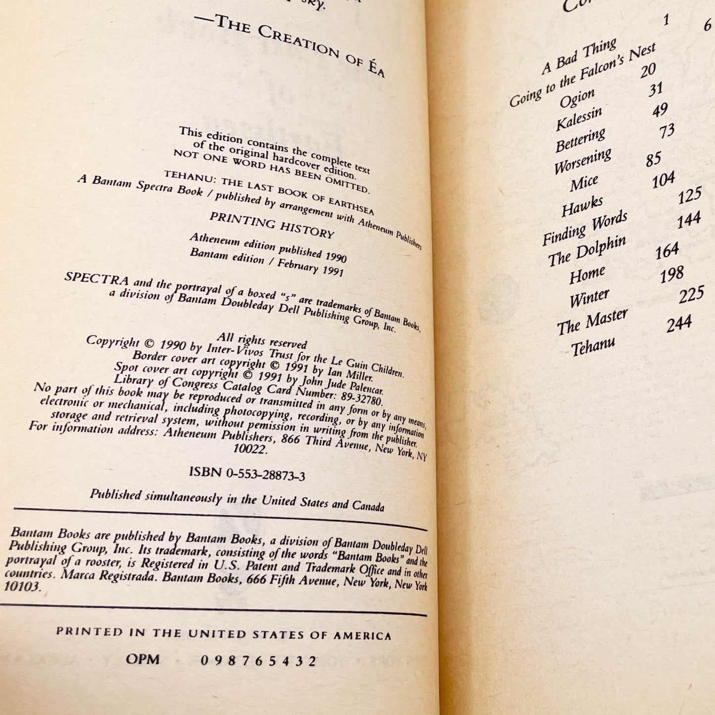 Tehanu by Ursula K. Le Guin [FIRST PAPERBACK EDITION] 1991 • Bantam Spectra • Earthsea IV