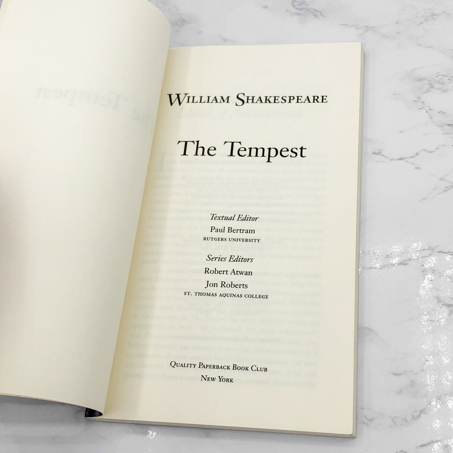 The Tempest by William Shakespeare [TRADE PAPERBACK] 1997 • Quality Paperback Book Club