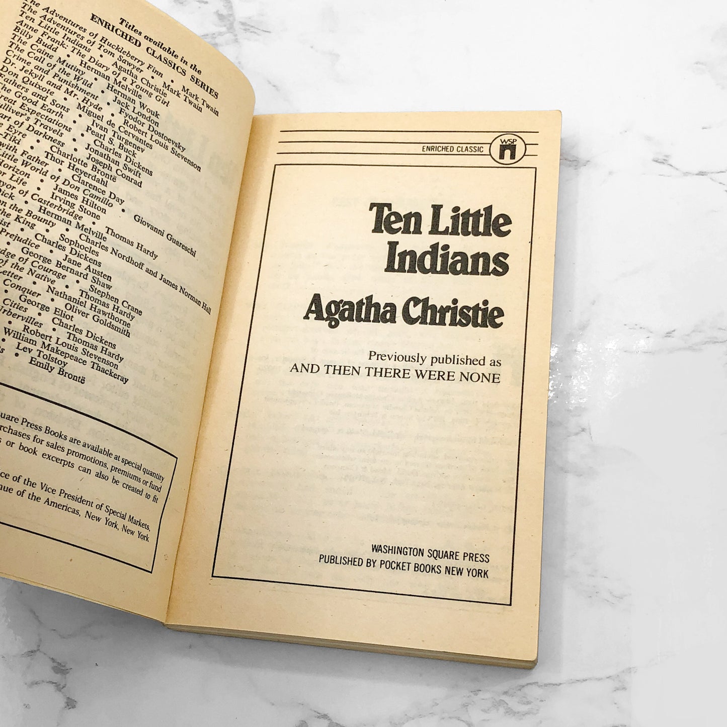 Ten Little Indians by Agatha Christie [1973 PAPERBACK] • Rare Enriched Edition! • Washington Square Press